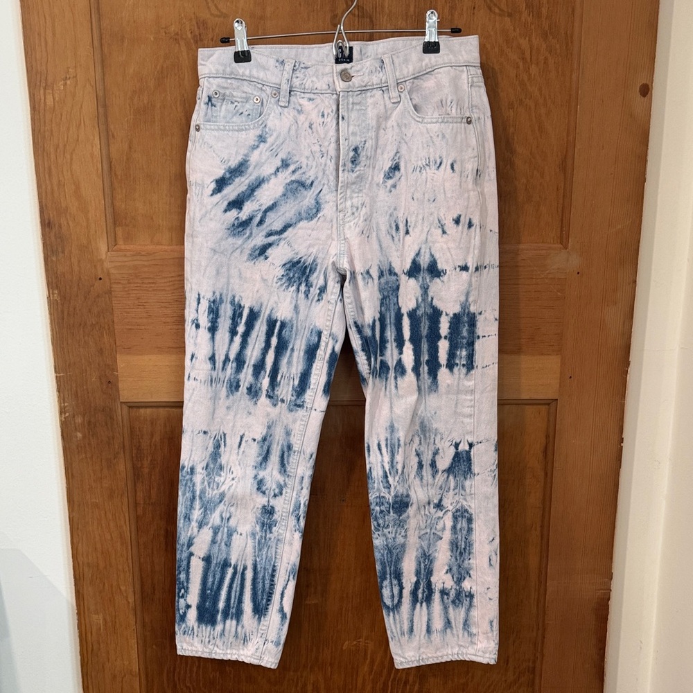 GAP Blue and White Straight Leg Jeans